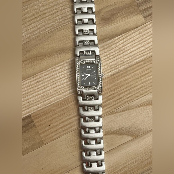 Citizen Eco-Drive Ladies Watch Crystal Black Dial Crystal and Stainless Bracelet - Picture 7 of 14